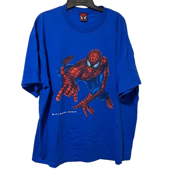 Spiderman Other - Vintage Spiderman 2002 Movie Promo Tee Blue Men's Tobey Maguire